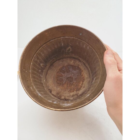 Vintage Brass container, Very heavy Bohemian Wedding, Farmhouse Wedding, Wedding - Picture 4 of 10